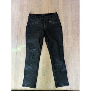NYDJ Motorcycle Jeans‎ Women’s Size 6 Black Skinny Ankle Zip Coated